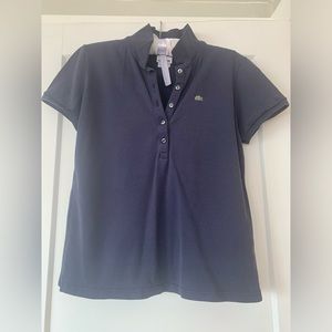 LACOSTE Women's Cotton Short Sleeve Polo Shirt Navy Blue Size 46/Extra Large